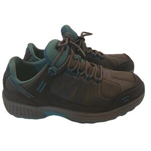 Orthofeet Womens Work Shoes 7.5 2E X-Wide Black Teal Comfort Sneakers